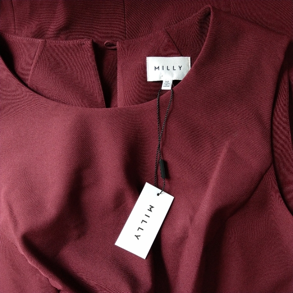 🍒NWT🍒 MILLY BURGUNDY CAREER DRESS - Picture 7 of 7